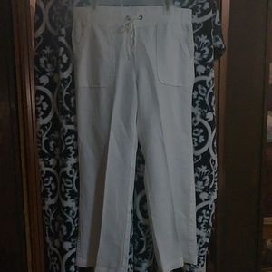 Athleta white linen pants